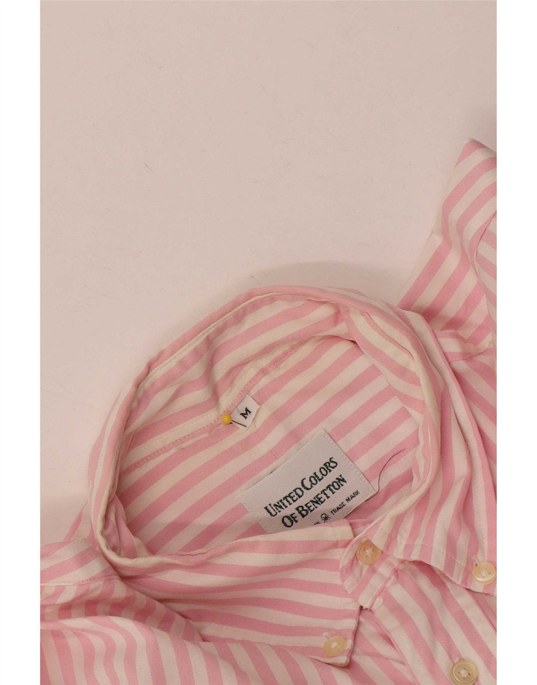 Camicia Benetton Uomo Gessato Rosa Medio