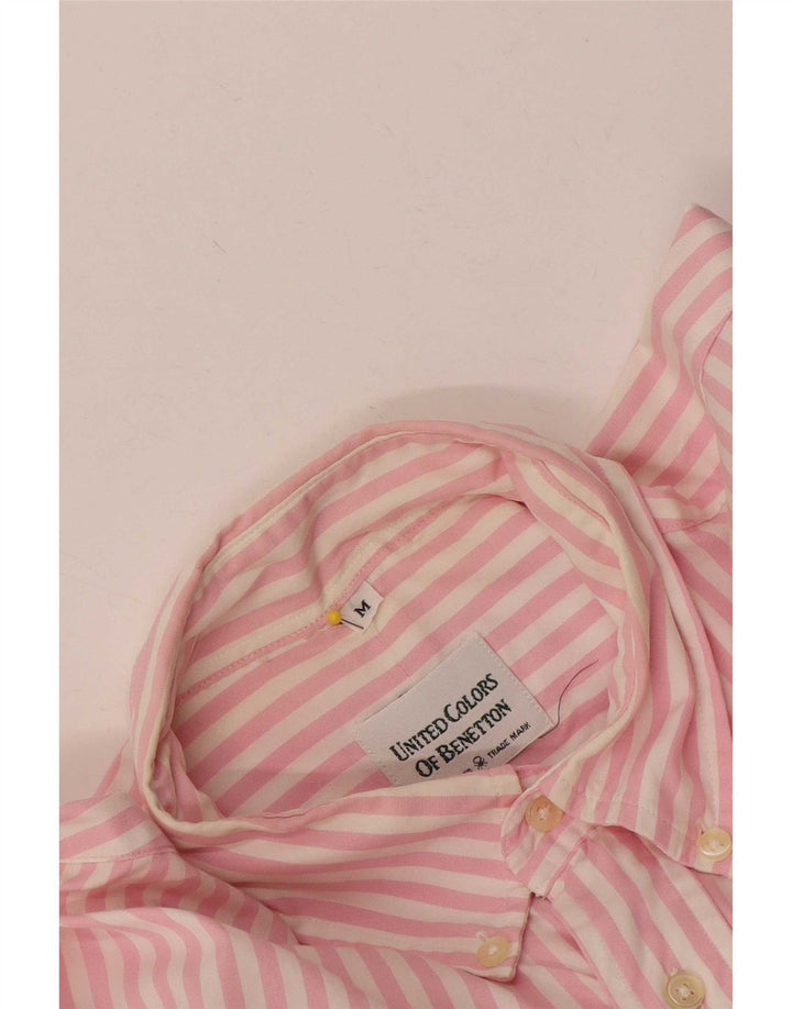 Camicia Benetton Uomo Gessato Rosa Medio