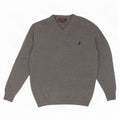 Maglione da donna con scollo a V Marlboro Classics XL in lana grigia