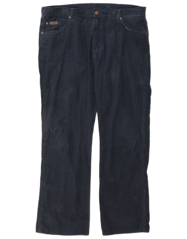 Pantaloni Wrangler da uomo Roxboro dritti in velluto a coste W36 L32 cotone blu navy