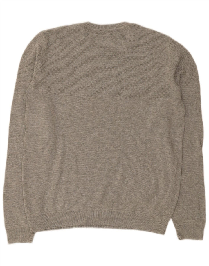 Maglione maglione girocollo da uomo Jack & Jones grande cotone grigio