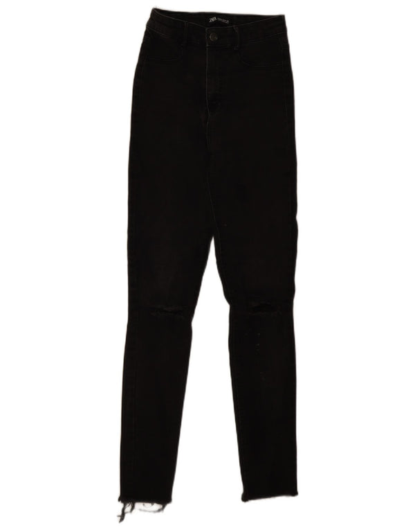Jeans skinny effetto invecchiato da donna Zara EU 34 2XS W24 L28 Nero