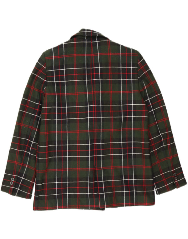 Giacca blazer doppiopetto oversize da donna Zara UK 10 piccoli quadri verdi