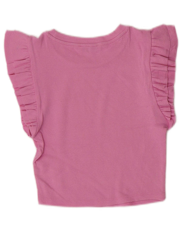 T-shirt corta da donna Zara UK 12 rosa medio