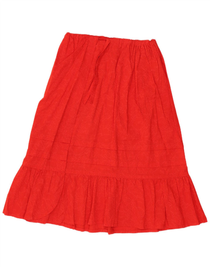 Gonna a trapezio da donna VINTAGE W32 grande floreale rosso