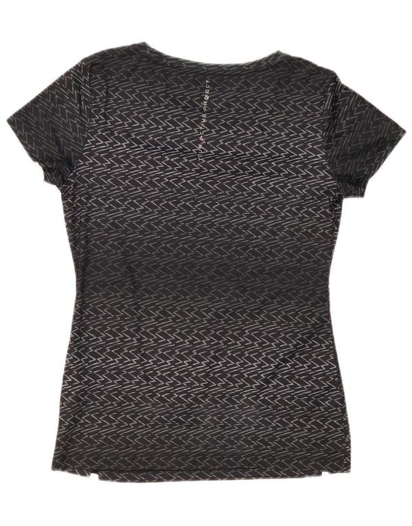 T-shirt da donna Lotto Top UK 12 Medium Black Chevron Poliestere