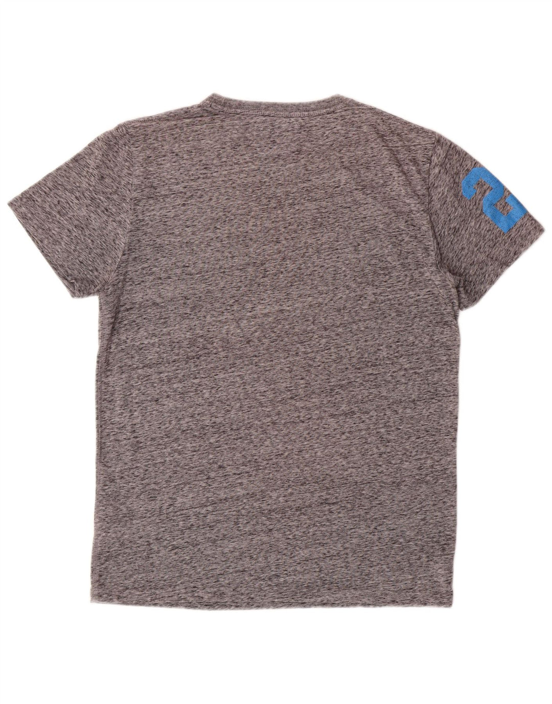 T-shirt grafica da uomo SUPERDRY Top grande in cotone chiazzato grigio
