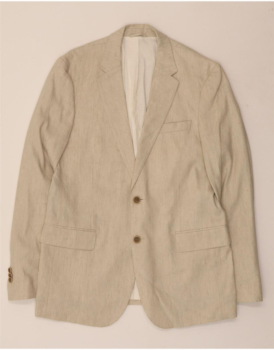 GANT Giacca blazer slim da uomo a 2 bottoni UK 38 Lino beige medio