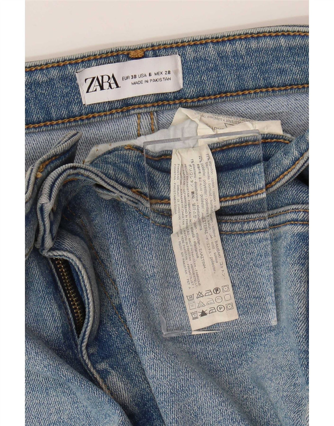 Jeans slim da donna Zara EU 38 Small W28 L26 Cotone blu