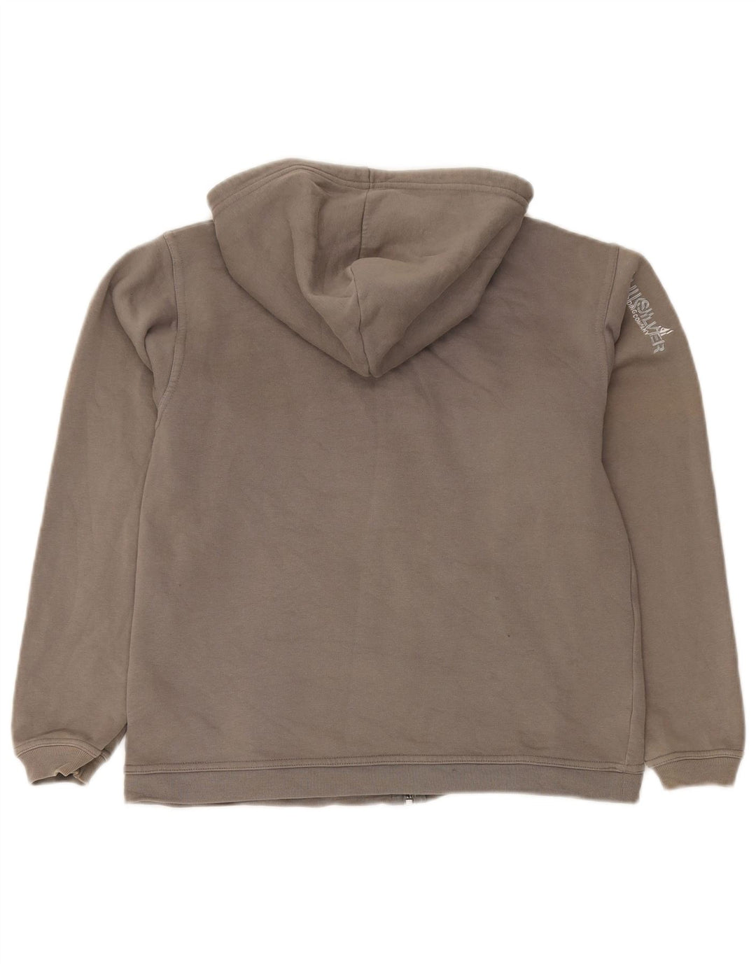 Maglione con cappuccio e zip grafica da donna QUIKSILVER UK 14 grande cotone grigio
