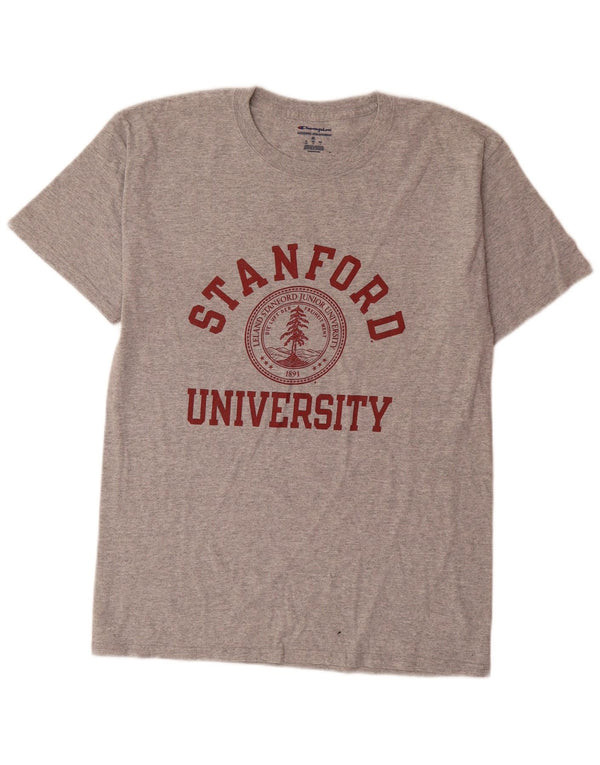 T-shirt grafica Champion da uomo della Stanford University, in cotone grigio medio