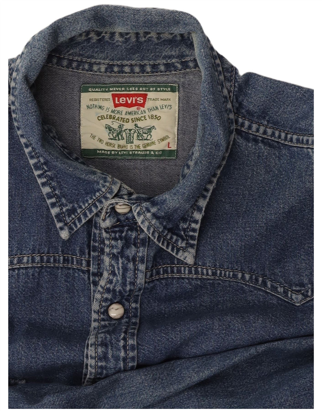 Camicia di jeans da uomo LEVI'S grande blu