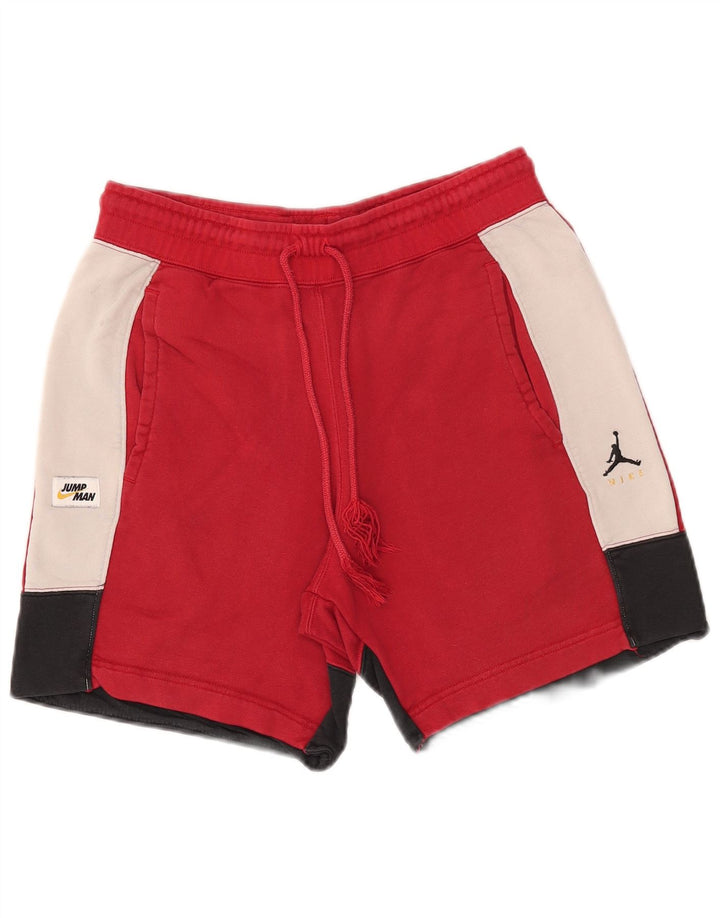 Pantaloncini sportivi Jordan da uomo piccoli in cotone color block rosso