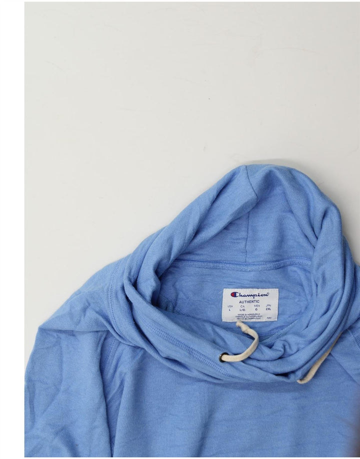CHAMPION Womens Roll Neck Sweatshirt Jumper UK 16 Large Blue Cotton Vintage Champion and Second-Hand Champion from Messina Hembry 