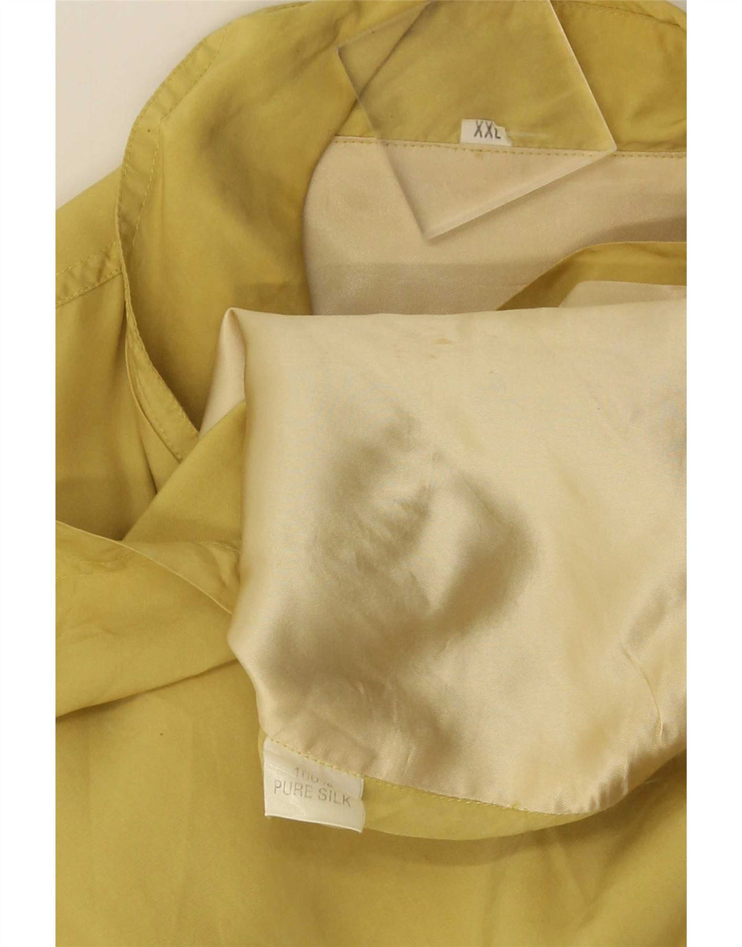 Giacca utilitaria vintage da uomo UK 44 2XL seta gialla