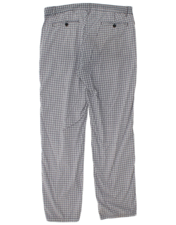 Pantaloni chino dritti da uomo Chervo IT 50 Large W34 L30 cotone a quadri blu