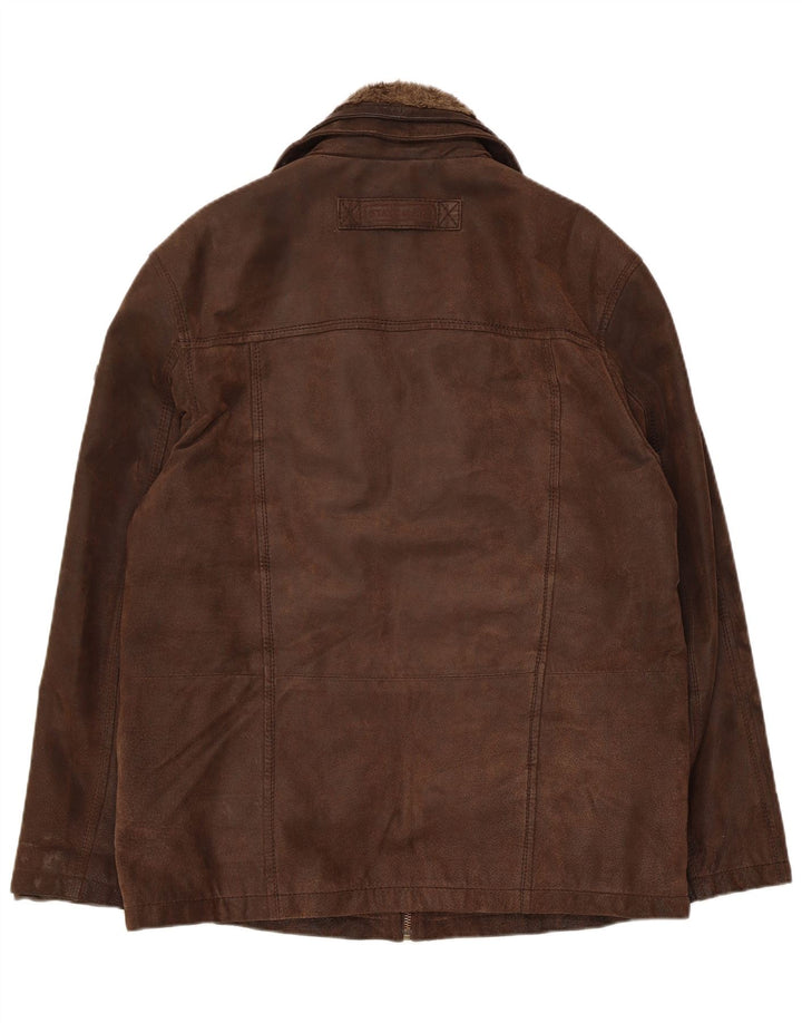 Giacca in pelle da uomo State of Art UK 40 Large Marrone
