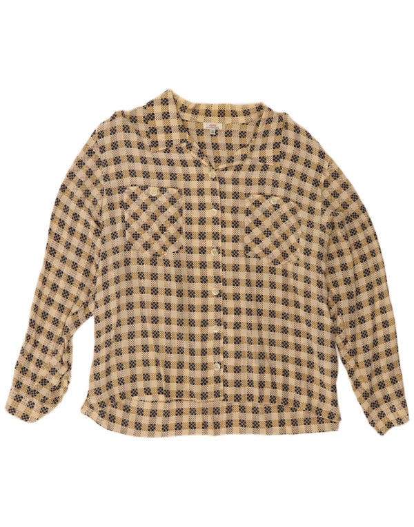 Camicia Donna cherie IT 52/54 2XL Seta a quadri Beige