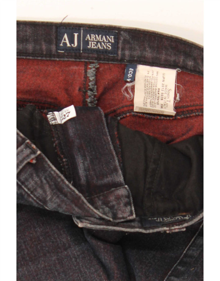 Jeans slim da donna Armani W27 L32 cotone nero