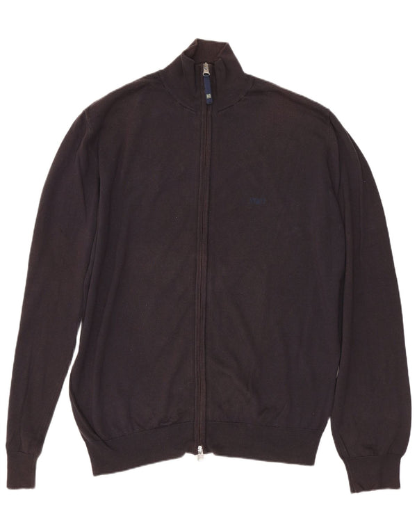 ARMANI JEANS Maglione cardigan da uomo in cotone blu navy medio