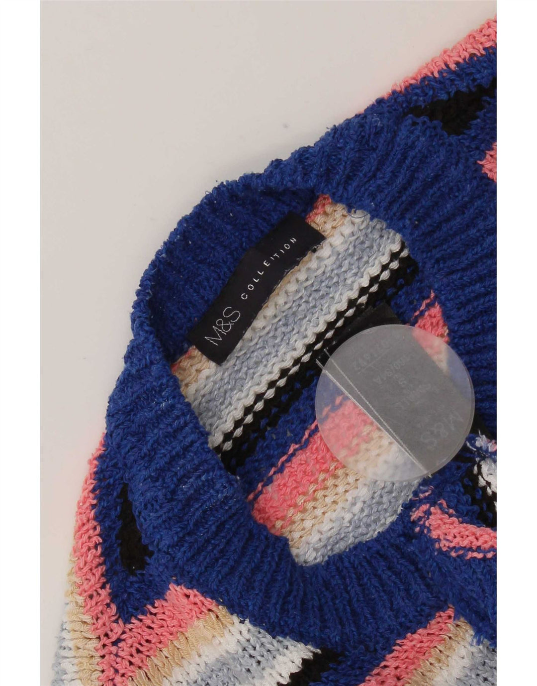 Maglione maglione girocollo da donna Marks & Spencer UK 10 piccolo multicolore