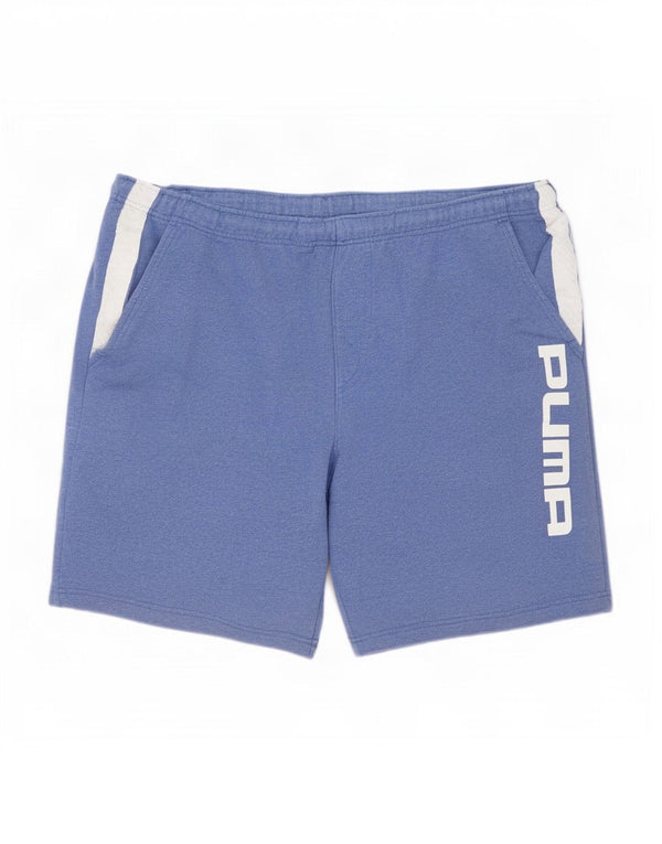 Pantaloncini sportivi grafici da uomo Puma XL blu in cotone color block