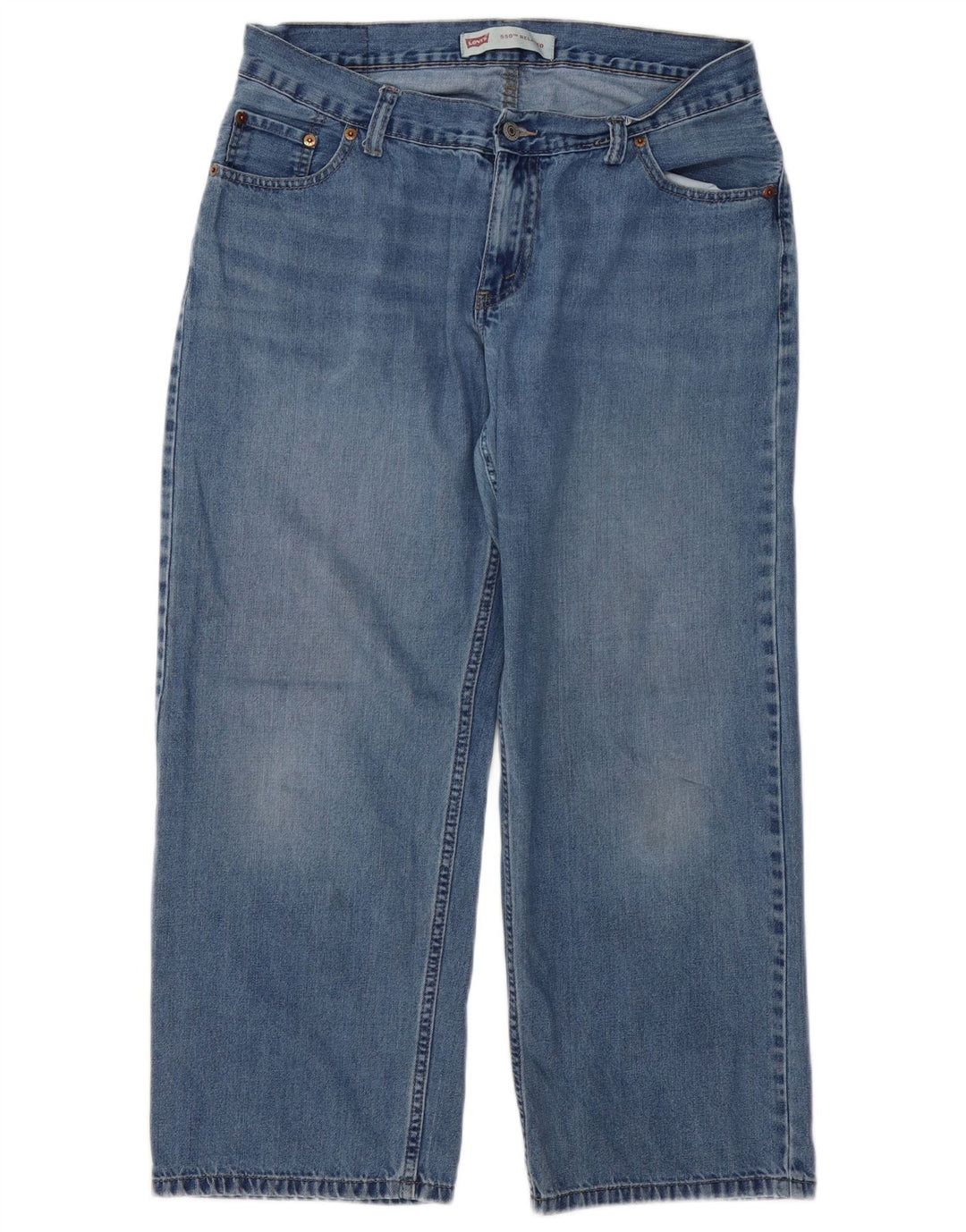 LEVI'S Jeans dritti 550 vestibilità comoda da bambino 13-14 anni W33 L28 cotone blu