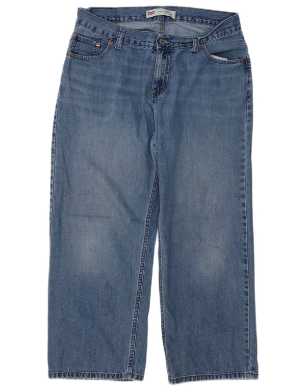 LEVI'S Jeans dritti 550 vestibilità comoda da bambino 13-14 anni W33 L28 cotone blu