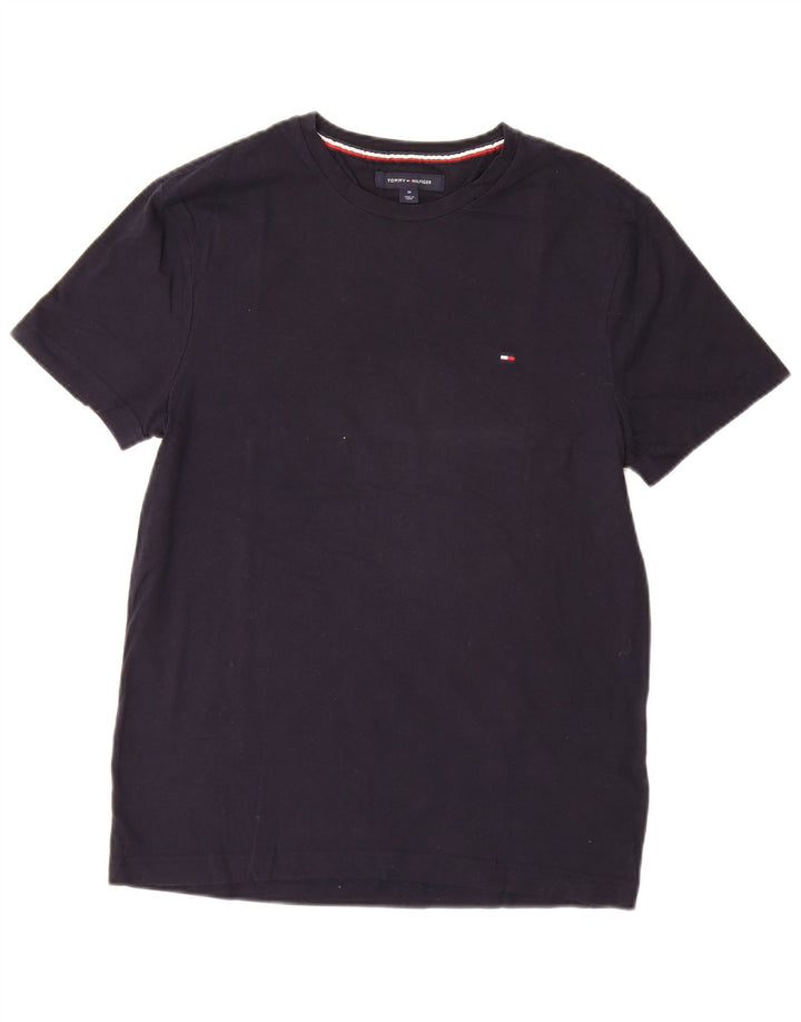 TOMMY HILFIGER T-shirt da uomo slim fit elasticizzata Top in cotone blu navy medio