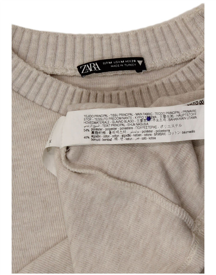 Top in camicetta da donna Zara UK 14 Poliestere beige medio