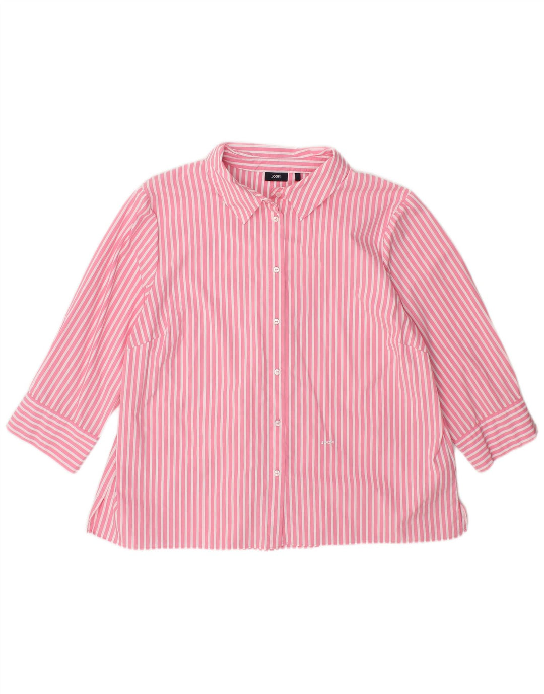 JOOP Camicia da donna con maniche a 3/4 Camicetta UK 14 Cotone gessato rosa medio