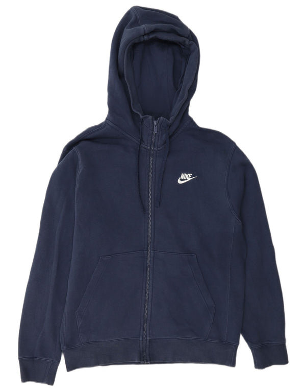Felpa con cappuccio e zip Nike da uomo, piccola, in cotone blu navy
