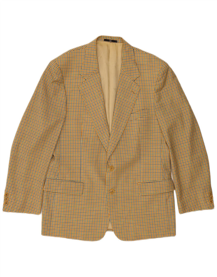 Giacca blazer da uomo a 2 bottoni Valentino UK 40 Lana nuova a quadri beige grande