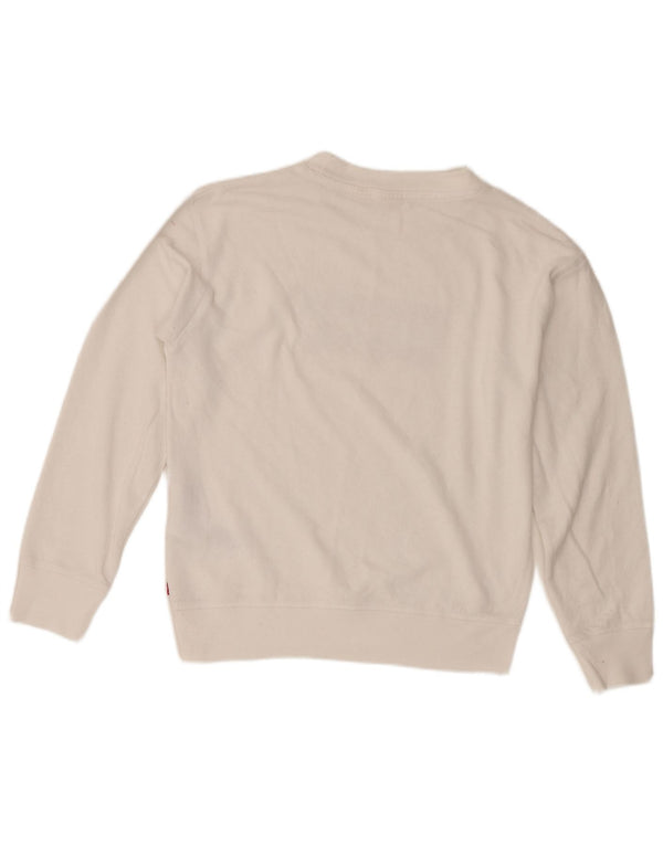 Felpa oversize con grafica da donna Levi's UK 6 XS cotone bianco