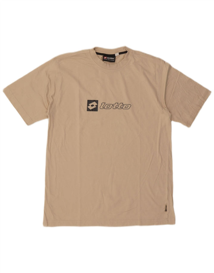 T-shirt grafica da uomo Lotto Top in cotone beige medio