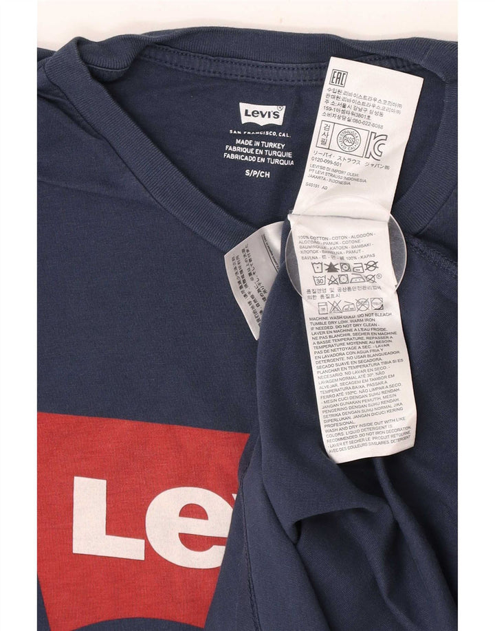 T-shirt grafica da uomo Levi's Top Small in cotone blu navy