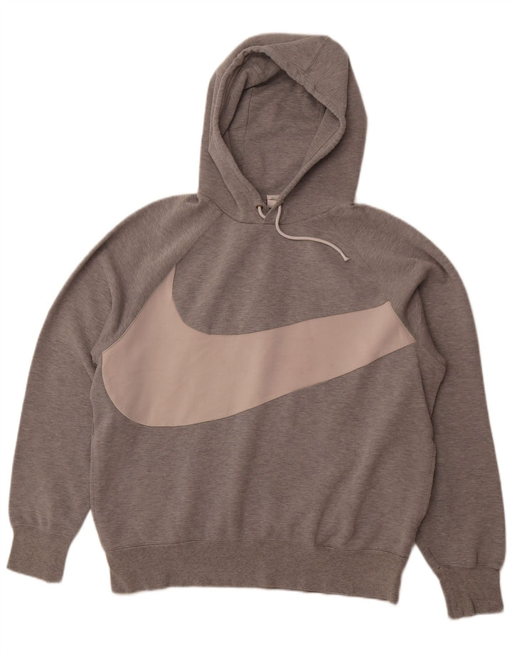 NIKE Felpa con cappuccio grafica da uomo grande in cotone grigio