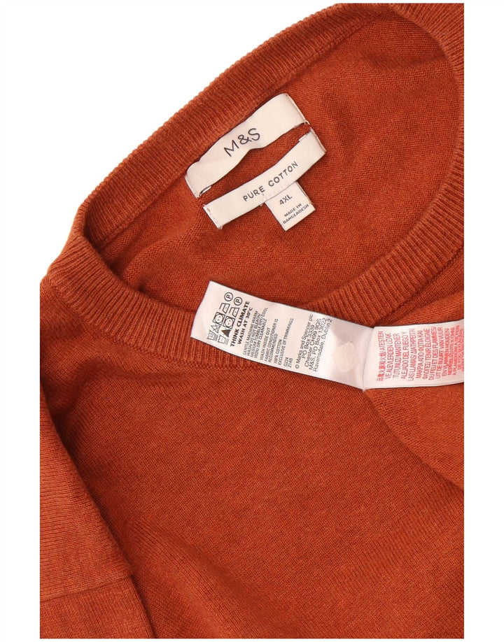 Maglione maglione girocollo da uomo Marks & Spencer 4XL cotone marrone
