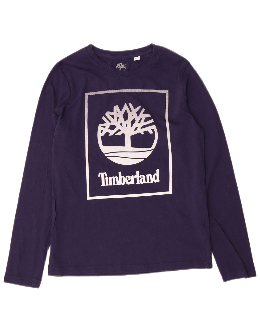 Top grafico da bambino Timberland manica lunga 13-14 anni piccolo in cotone blu navy