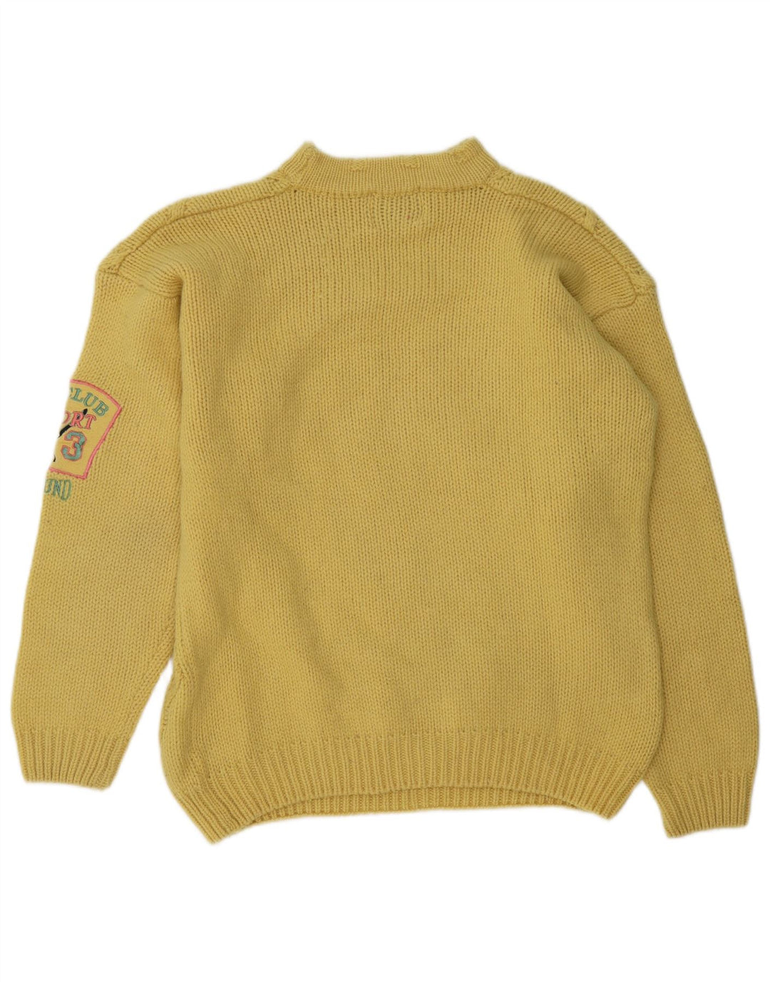 Maglione da uomo con collo a tartaruga grafico Foxhound in lana gialla media