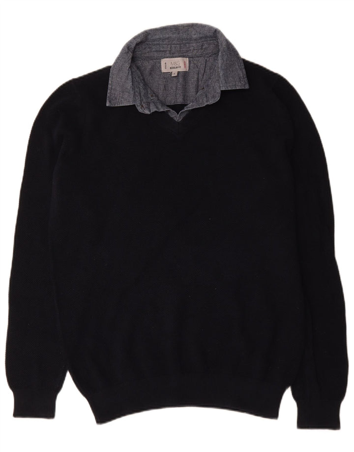 Maglione da uomo Marks & Spencer vestibilità regolare con collo alto piccolo blu navy