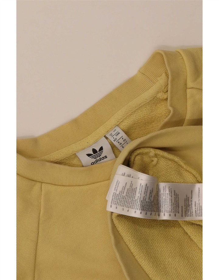 Felpa oversize grafica da uomo Adidas UK 12 cotone giallo medio