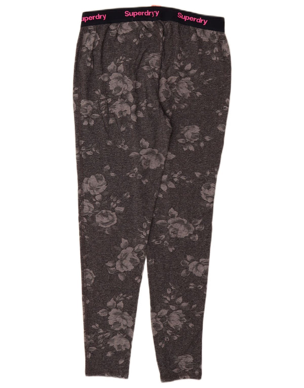 Leggings grafici da donna SUPERDRY UK 14 Cotone floreale grigio grande