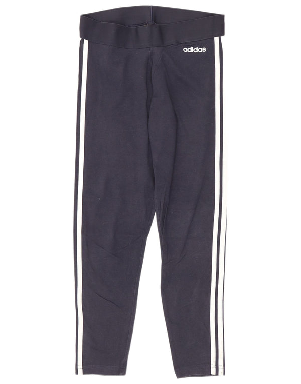 Adidas Crop Leggings da donna UK 12/14 Medium Navy Blue Cotton Sports