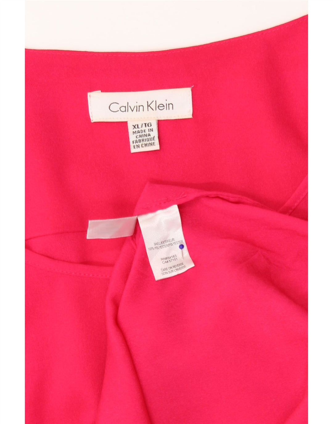 Camicetta a maniche lunghe da donna Calvin Klein Top UK 18 XL poliestere rosa
