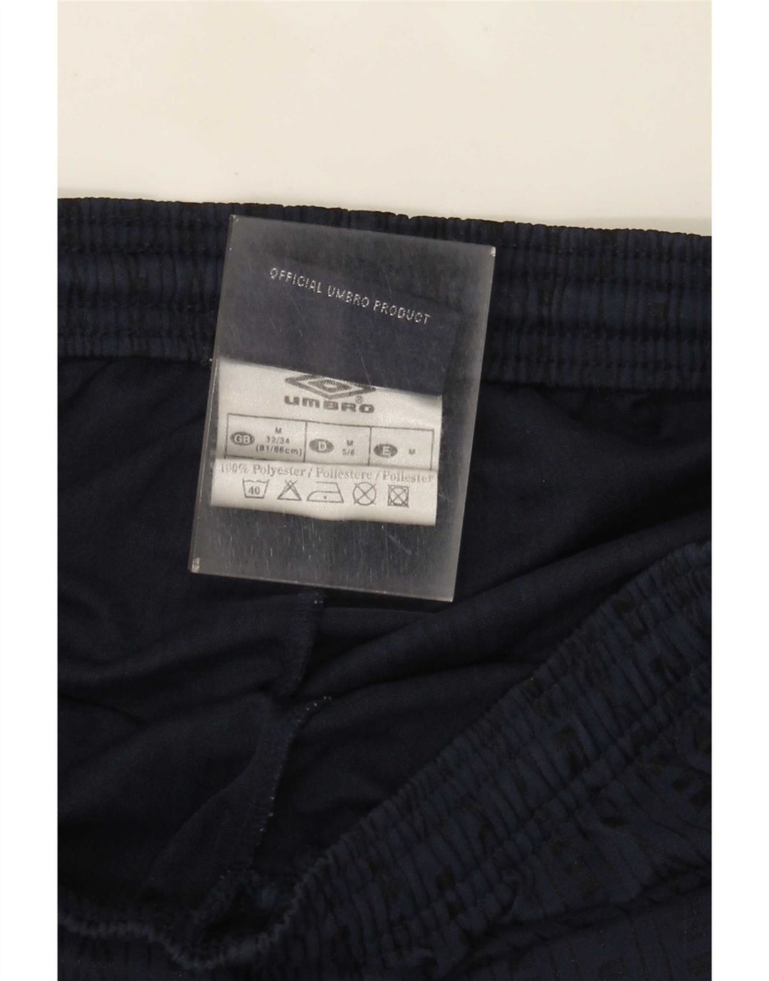 Pantaloncini sportivi grafici da uomo Umbro poliestere medio a righe blu navy
