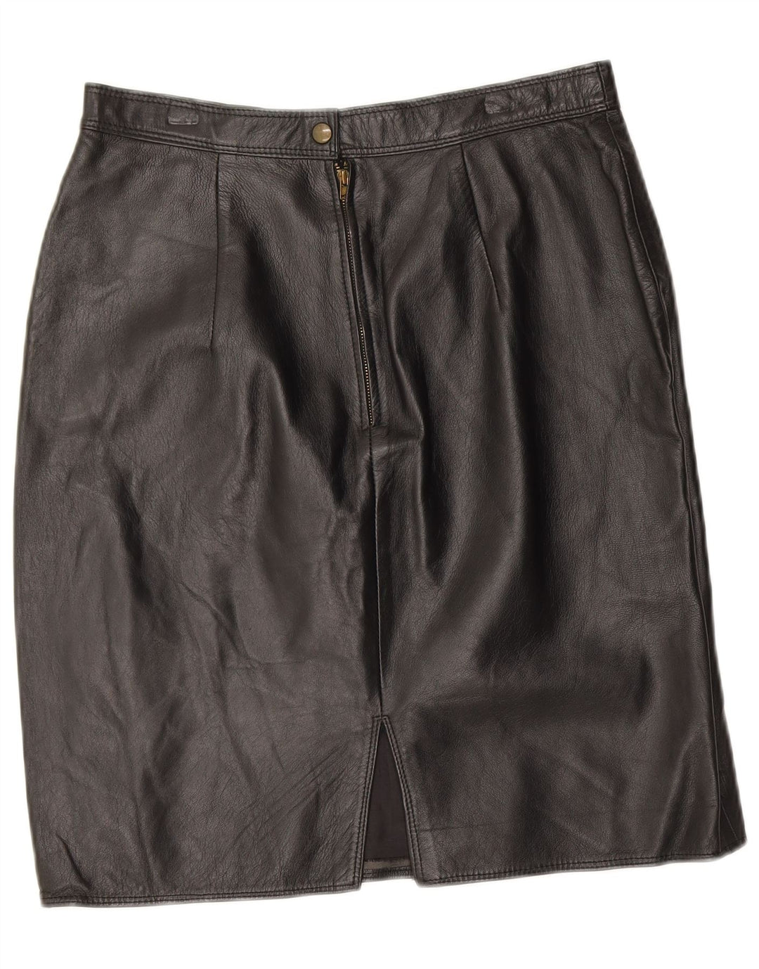 Gonna in pelle da donna VINTAGE W30 in pelle nera media