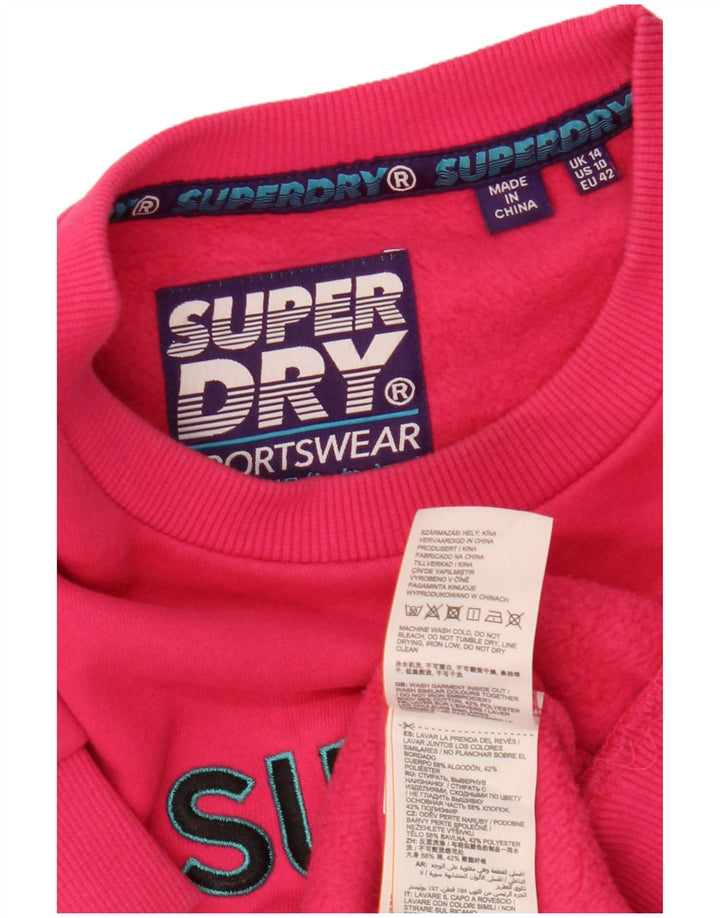 Felpa con grafica oversize da donna SUPERDRY UK 14 Large Rosa
