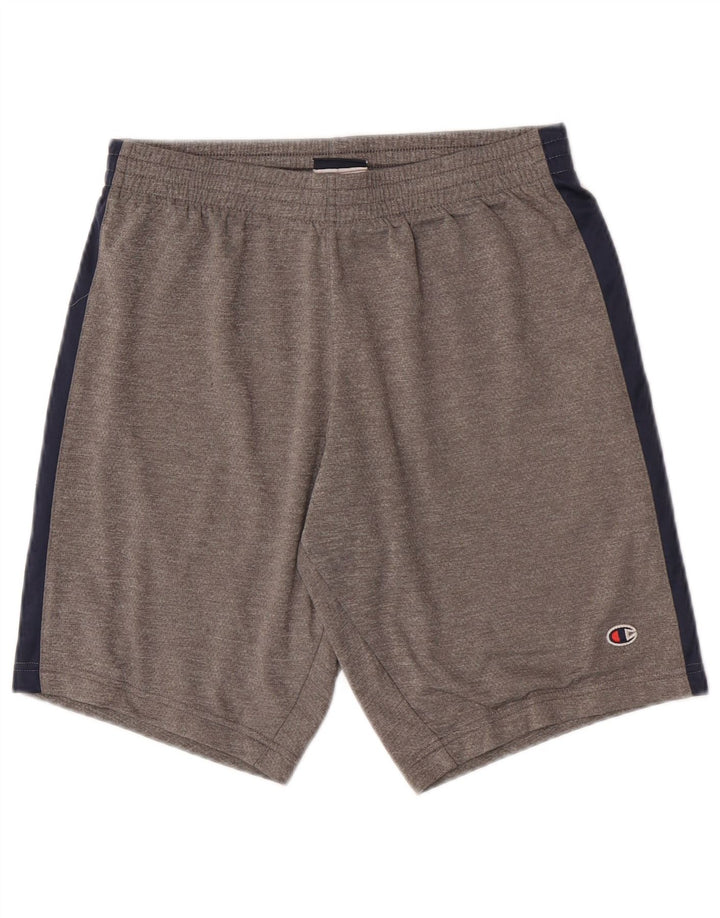 Pantaloncini sportivi da uomo Champion Small in poliestere color block grigio