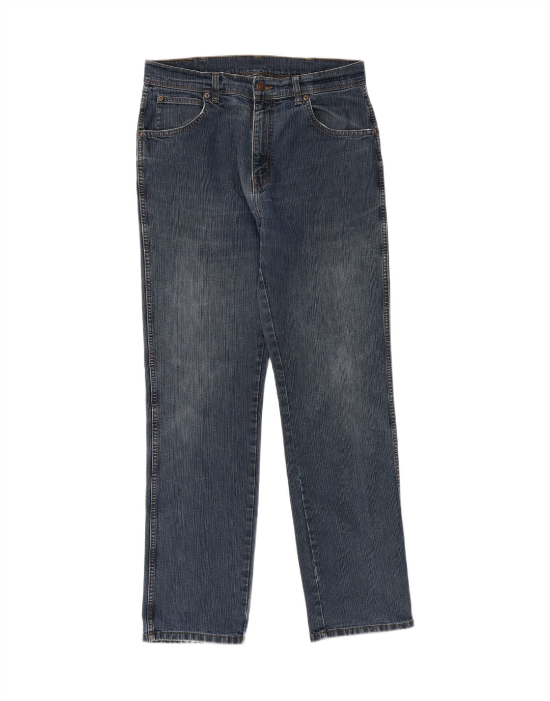 WRANGLER Mens Regular Fit Straight Jeans W34 L32 Blue Cotton Vintage Wrangler and Second-Hand Wrangler from Messina Hembry 